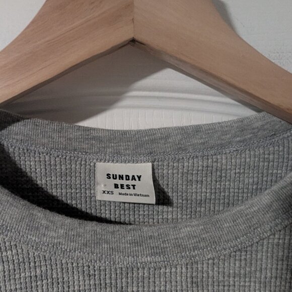 Aritzia Sunday Best | Baby Waffle Longsleeve In Grey - Picture 8 of 11